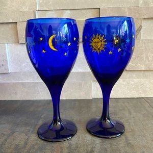 Vintage 90s Libbey Celestial Wine Glasses